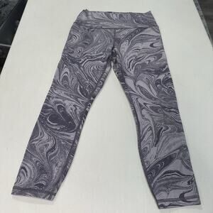 Women’s Athleta Leggings Sz M Transcend 7/8 Tight Capris Purple Swirl Athletic
